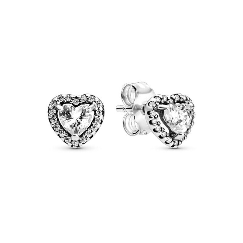 Boucles d'oreilles femme puces pandora argent 925/1000 cœurs surélevés 298427c01 - puces - edora