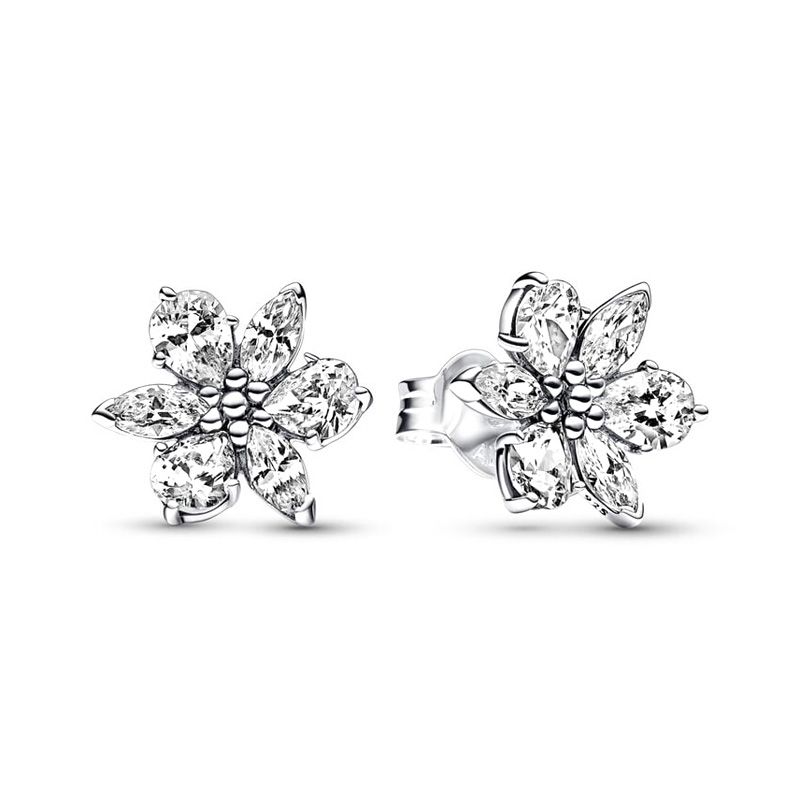 Boucles d'oreilles femme puces pandora argent 925/1000 herbier scintillant 292633c01 - puces - edora