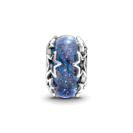 Charm pandora en verre de murano bleu galaxie &amp; étoile 790015c00
 – charms
