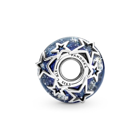 Charm pandora en verre de murano bleu galaxie &amp; étoile 790015c00
 – charms