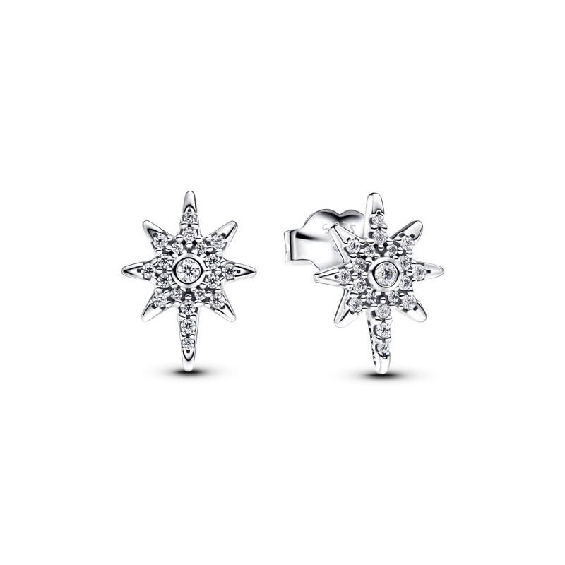 Boucles d'oreilles femme puces pandora argent 925/1000 Étoile polaire scintillante 293587c01 - puces - edora