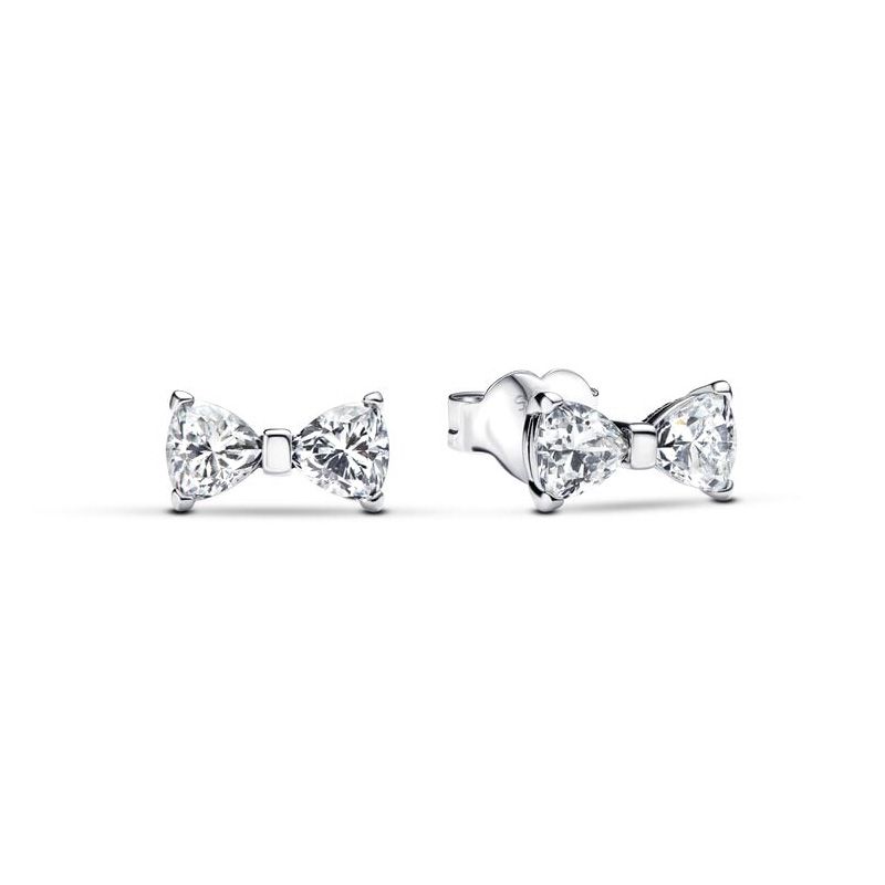 Boucles d'oreilles femme puces pandora argent 925/1000 nœud scintillant 293542c01 - puces - edora