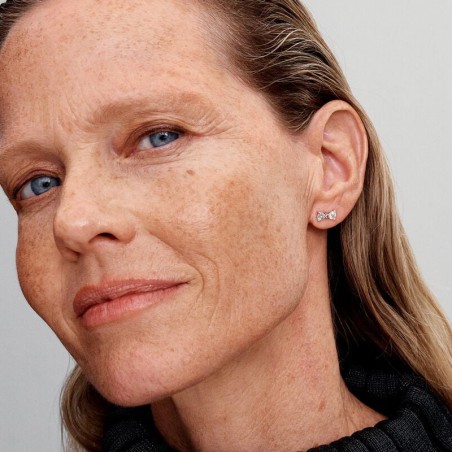 Boucles d'oreilles femme puces pandora argent 925/1000 nœud scintillant 293542c01 – puces