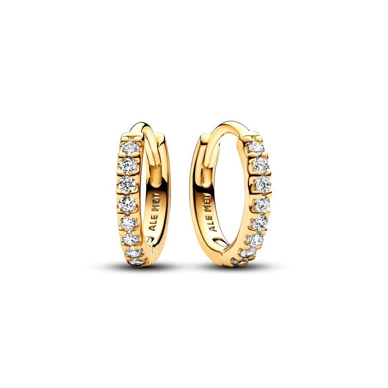 Boucles d'oreilles femme créoles pandora dorées à l'or 585/1000e enveloppantes scintillantes 263015c01 - boucles-d-oreilles-femme - edora