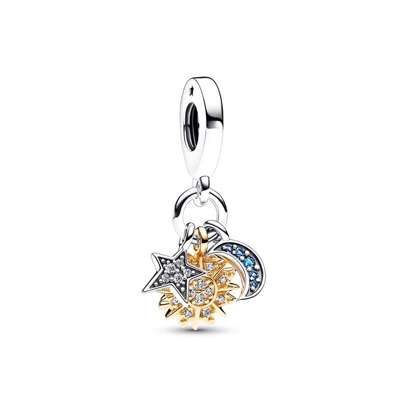 Charm pandora pendant triple céleste bimatière 762676c01
 - charms - edora