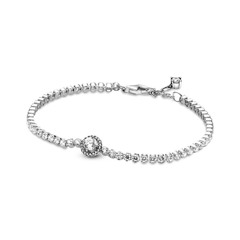 Bracelet femme pandora argent 925/1000 rivière halo scintillant 599416c01-18 - bracelets-femme - edora