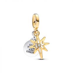 Charm pandora pendant Étoile polaire gravable diamant de synthèse 763588c01 - charms - edora - 0