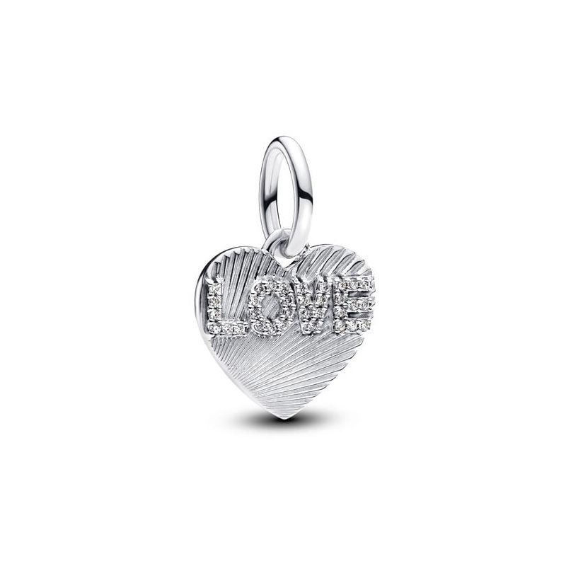 Charm pandora pendant cœur d'amour gravable 793604c01
 - charms - edora