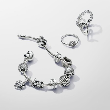 Bracelet femme pandora argent 925/1000 maille serpent fermoir cœur 590719-17 – bracelets femme