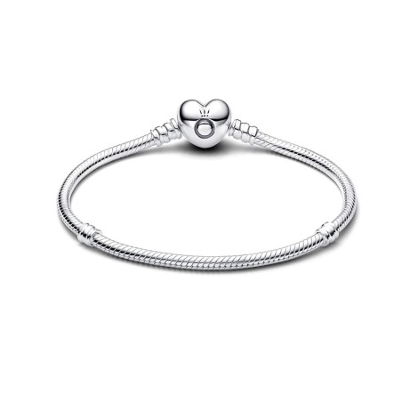 Bracelet femme pandora argent 925/1000 maille serpent fermoir cœur 590719-20 – bracelets femme