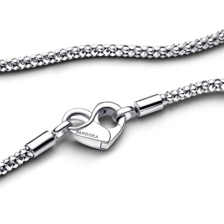 Collier femme chaîne pandora argent 925/1000 maille cloutée 392451c00-45 – colliers femme