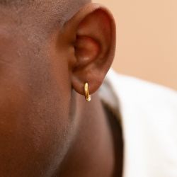 Boucles d'oreilles homme créoles phebus victorin acier doré 87-0051 - boucles-d-oreilles-homme - edora - 1