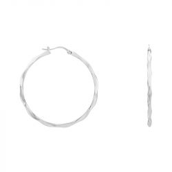 Boucles d'oreille femme créoles phebus acier argenté 841-096 - creoles - edora - 0