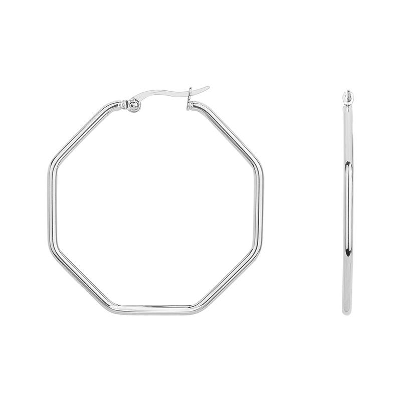 Boucles d'oreille femme créoles phebus acier argenté 841-138 - creoles - edora