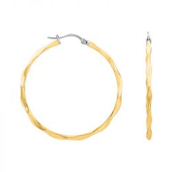 Boucles d'oreille femme créoles phebus acier doré 842-050.j - creoles - edora - 0