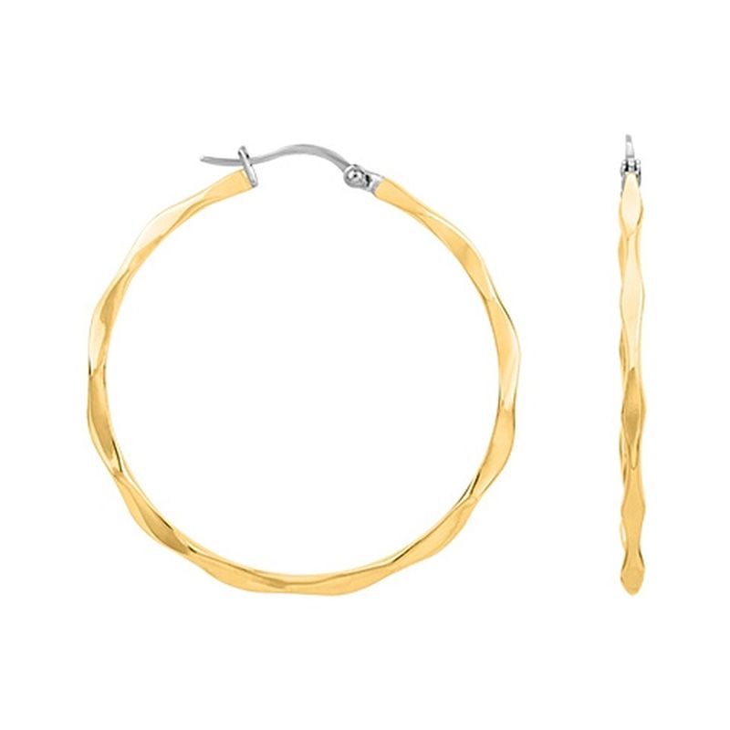 Boucles d'oreille femme créoles phebus acier doré 842-050.j - creoles - edora