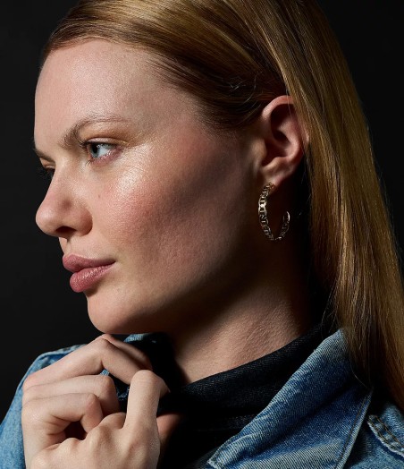 Boucles d'oreilles femme créoles fossil heritage d-link acier doré jf04781710 – boucles d'oreilles femme