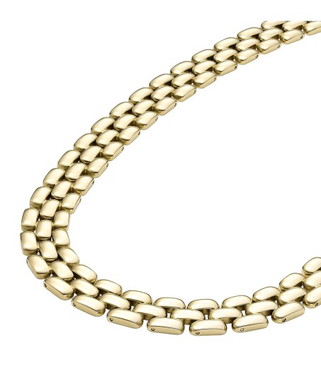 Collier femme chaine fossil arden watch links acier doré jf04783710 – colliers femme