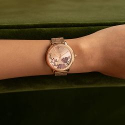Montre femme olivia burton signature acier doré rose  24000207 - fete-des-meres - edora - 1