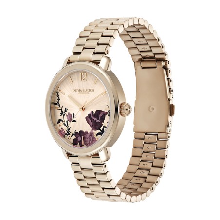Montre femme olivia burton signature acier doré rose  24000207 – accueil