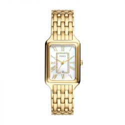 Montre femme fossil raquel à trois aiguilles avec date, en acier inoxydable, doré es5304 - montres-femme - edora - 0