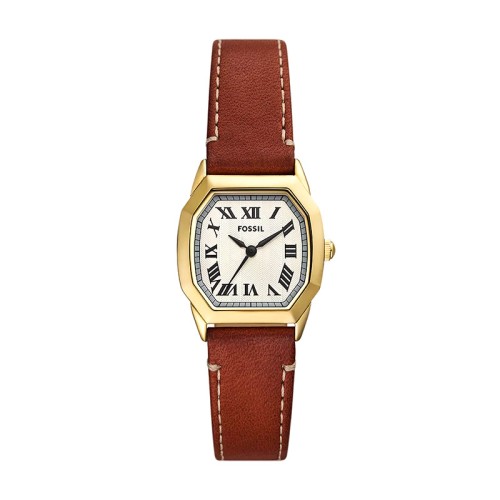 Montre Femme Fossil Harlow à trois aiguilles en cuir marron ES5364