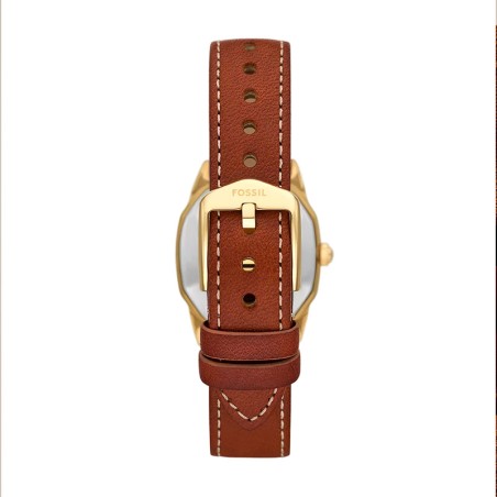 Montre femme fossil harlow à trois aiguilles en cuir marron es5364 – montres femme
