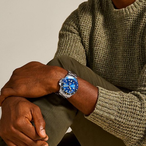 Montre Homme FOSSIL Blue GMT en acier inoxydable FS5991