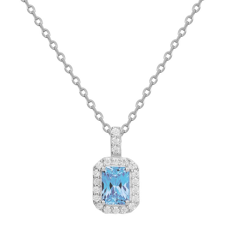 Collier femme edora argent 925/1000 et spinelle bleue 70700886 - colliers-femme - edora