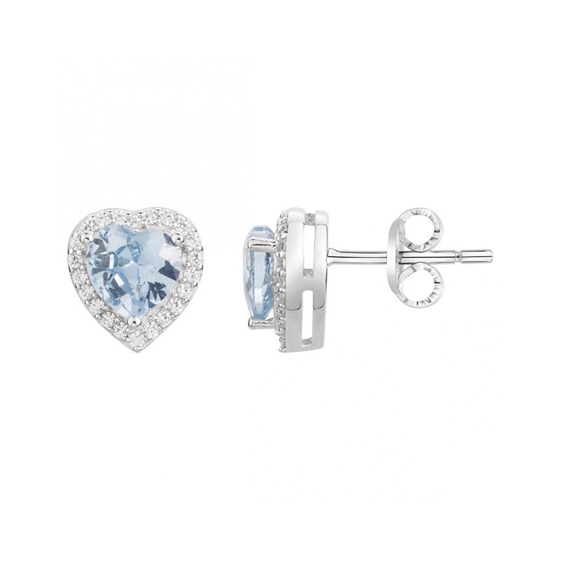 Boucles d'oreilles femme puces edora argent 925/1000 cœurs et oxydes 70400283 - boucles-d-oreilles-femme - edora