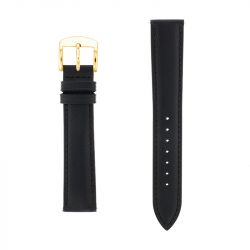 Bracelet cuir vachette grain saffiano soho 18/16mm noir couture t/t doublure vachette nubuck  anse d'clic - bracelets - edora - 0