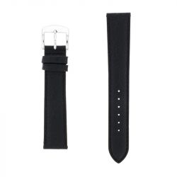 Bracelet cuir buffle mat buffalo 18/16mm noir couture t/t doublure vachette logos - bracelets - edora - 0