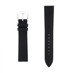 Bracelet cuir vachette grain lézard mat opaline 18/16mm noir couture t/t doublure vachette nubuck - bracelets - edora - 0