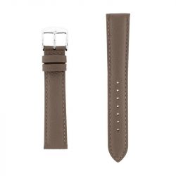 Bracelet cuir veau grainé mat boston 18/16mm taupe couture t/t doublure vachette nubuck - bracelets - edora - 0