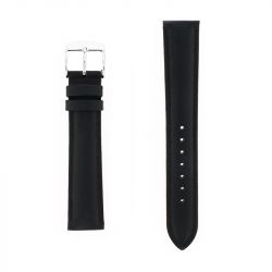 Bracelet cuir agneau screen 18/16mm noir couture t/t doublure vachette nubuck - bracelets - edora - 0