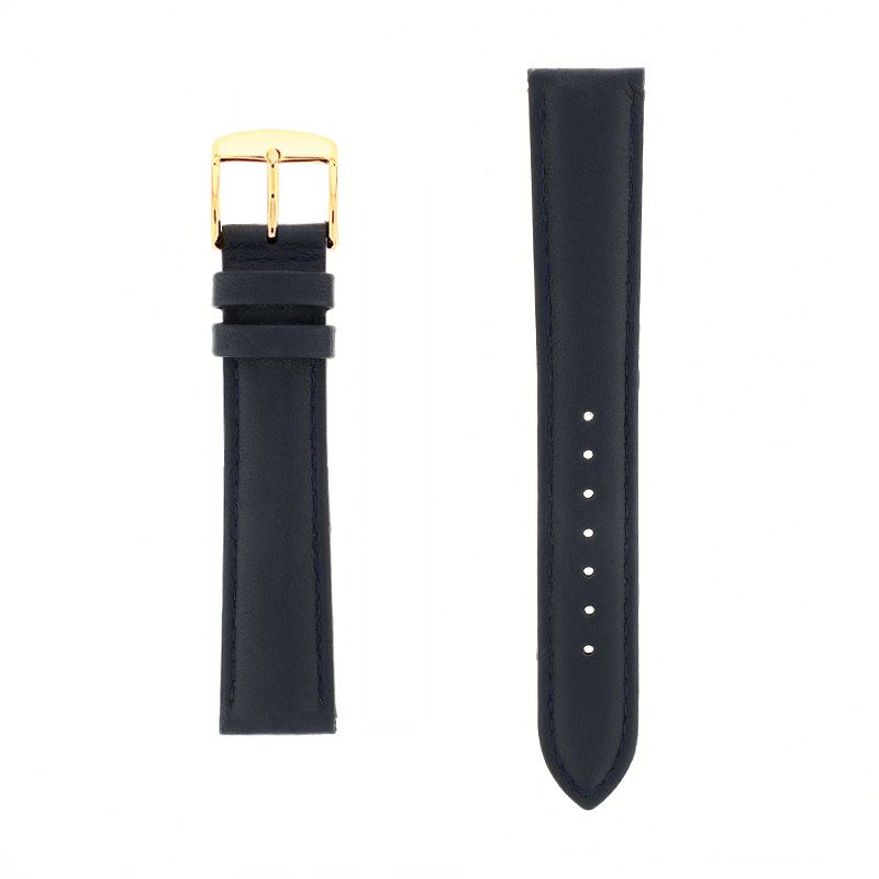 Bracelet cuir agneau screen 18/16mm marine couture t/t doublure vachette nubuck - bracelets - edora