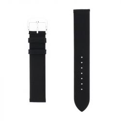 Bracelet cuir agneau lisse trendy 18/18mm noir sans couture doublure agneau - bracelets - edora - 0