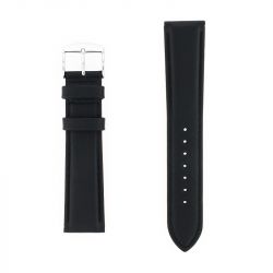 Bracelet cuir veau déperlant mat neptune 20/18mm noir couture t/t doublure veau déperlant - bracelets - edora - 0