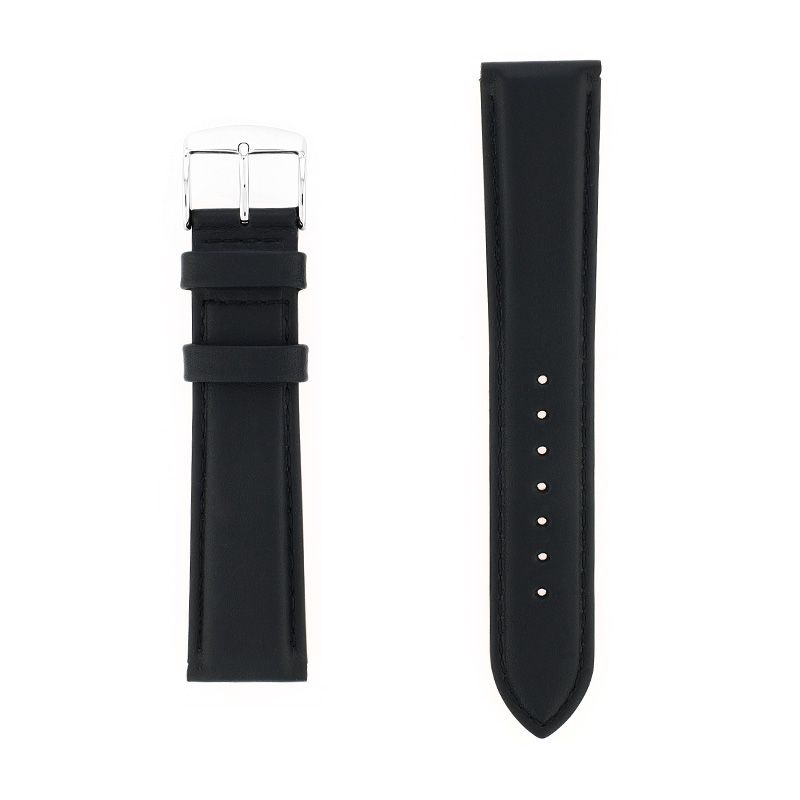 Bracelet cuir veau déperlant mat neptune 20/18mm noir couture t/t doublure veau déperlant - bracelets - edora