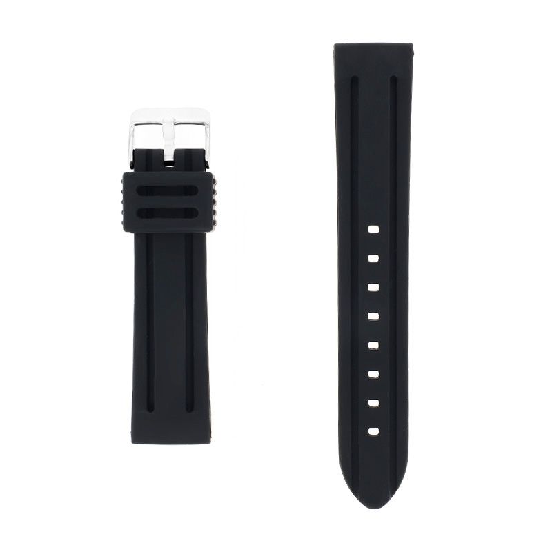 Bracelet silicone mali bu 20/18mm noir sans couture - bracelets - edora