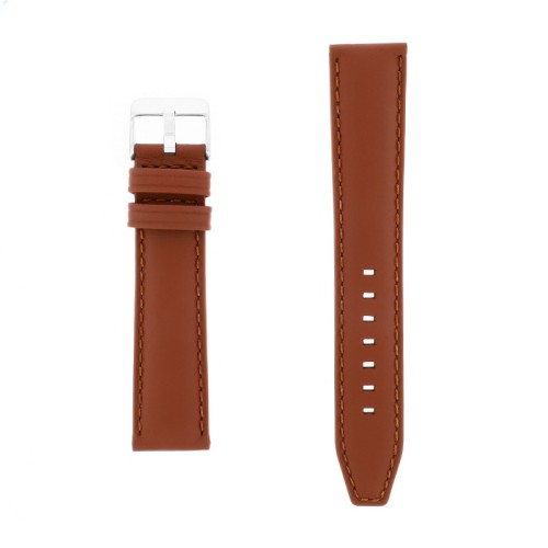 Bracelet Cuir Vachette Mat MISSOURI 20/18mm Vison Couture T/T Doublure Veau déperlant