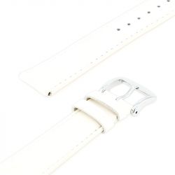 Bracelet cuir vachette satinée new york 18/16mm blanc couture t/t doublure vachette nubuck  anse d'clic - bracelets - edora - 2