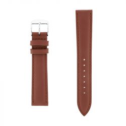 Bracelet cuir vachette satinée new york 18/16mm vison couture t/t doublure vachette nubuck  anse d'clic - bracelets - edora - 0