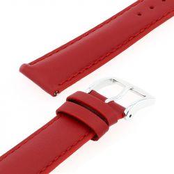 Bracelet cuir vachette satinée new york 18/16mm rouge couture t/t doublure vachette nubuck  anse d'clic - bracelets - edora - 2