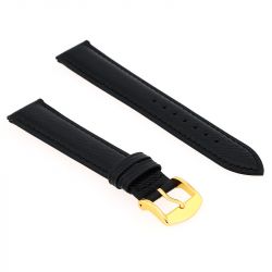 Bracelet cuir vachette grain saffiano soho 18/16mm noir couture t/t doublure vachette nubuck  anse d'clic - bracelets - edora - 1