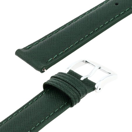 Bracelet cuir vachette grain saffiano soho 18/16mm vert empire couture t/t  doublure vachette nubuck  anse d'clic – bracelets montre