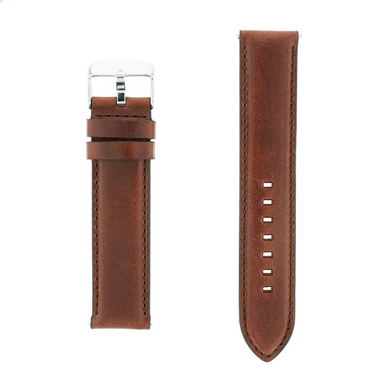 Bracelet cuir vachette pull up idaho 20/20mm vison couture t/t doublure vachette nubuck anse d'clic - bracelets - edora