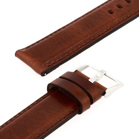 Bracelet cuir vachette pull up idaho 20/20mm vison couture t/t doublure vachette nubuck anse d'clic – bracelets montre