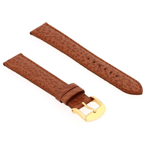 Bracelet Cuir Buffle Mat BUFFALO 18/16mm Gold Couture T/T Doublure Vachette logos