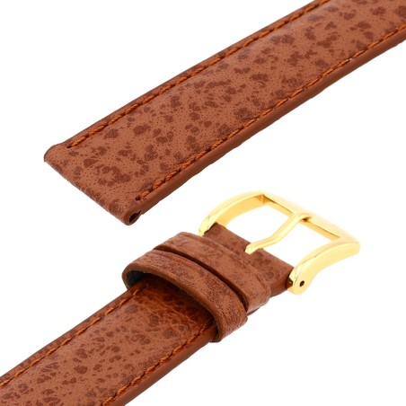 Bracelet cuir buffle mat buffalo 18/16mm gold couture t/t doublure vachette logos – bracelets montre